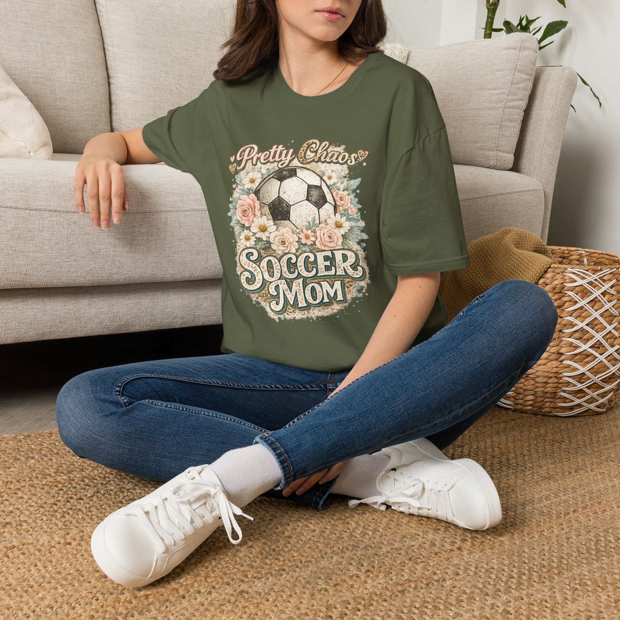 Pretty Chaos Soccer Mom - Softstyle T-Shirt