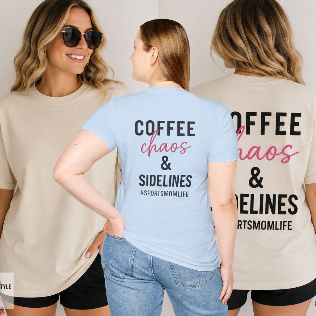 Coffee, Chaos & Sidelines - Softstyle T-Shirt