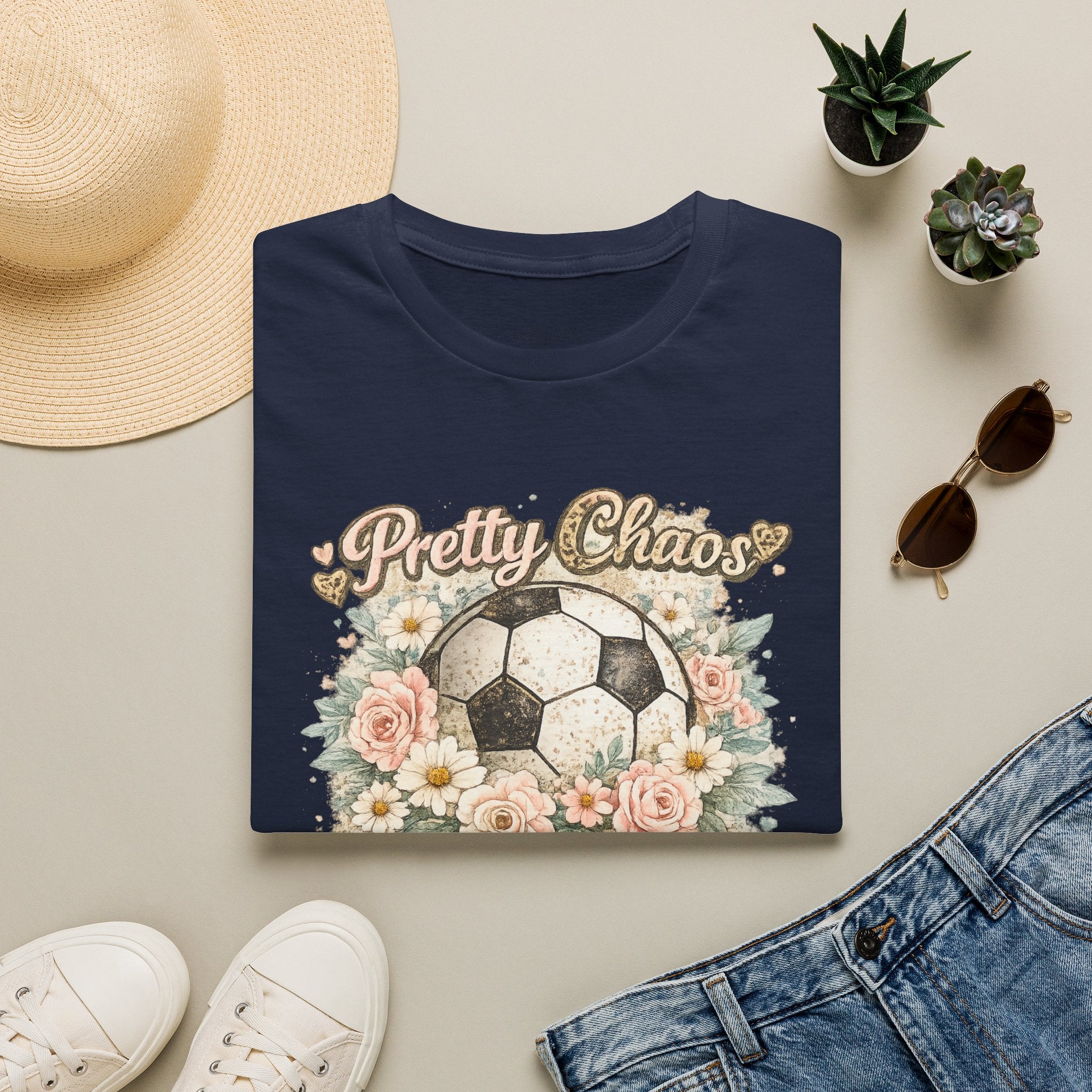 Pretty Chaos Soccer Mom - Softstyle T-Shirt