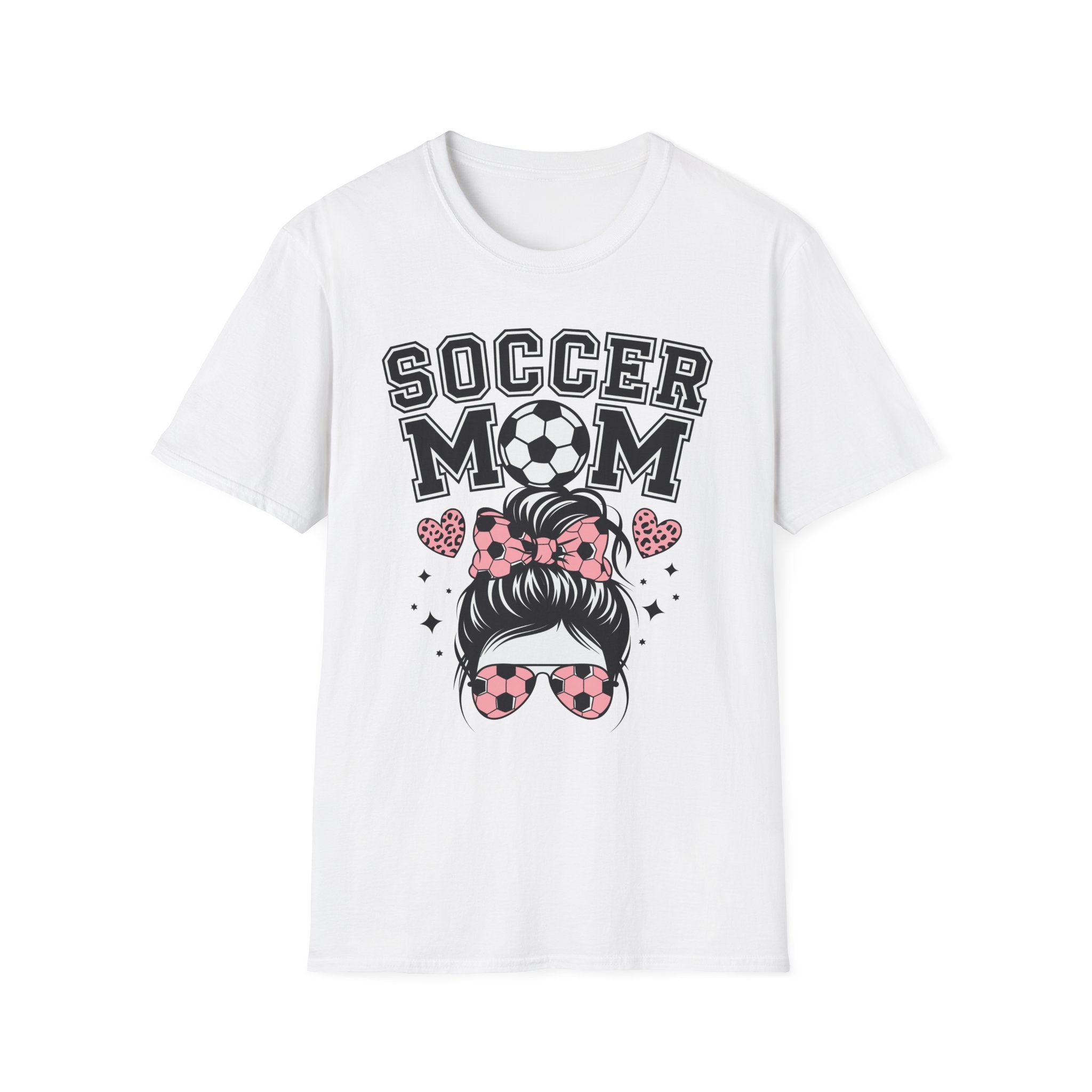 Soccer Mom Hair in Bun - Softstyle T-Shirt
