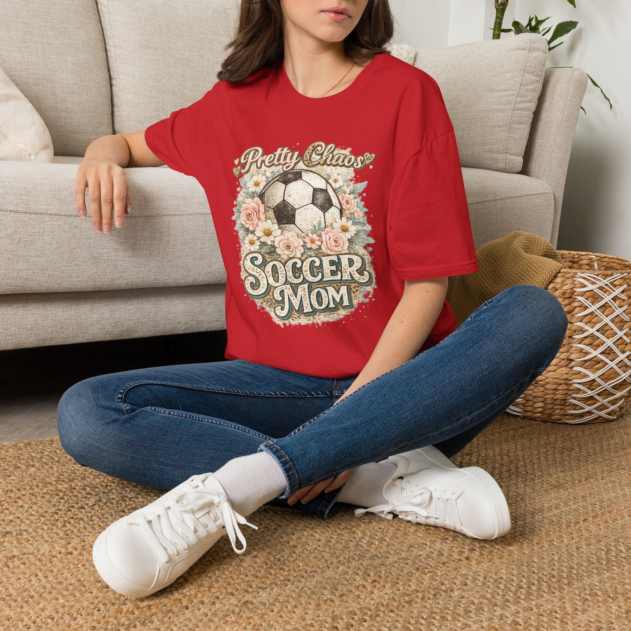 Pretty Chaos Soccer Mom - Softstyle T-Shirt