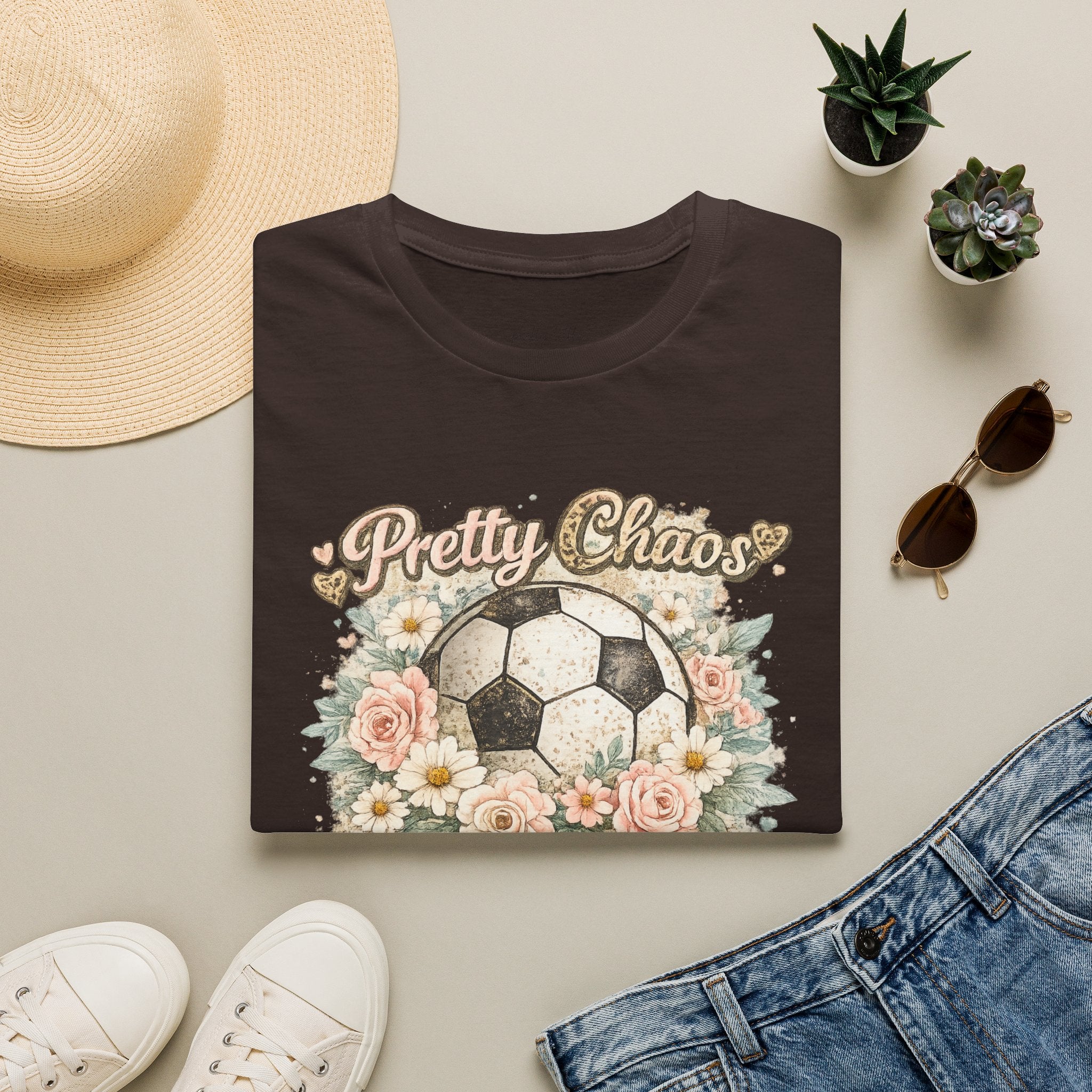 Pretty Chaos Soccer Mom - Softstyle T-Shirt