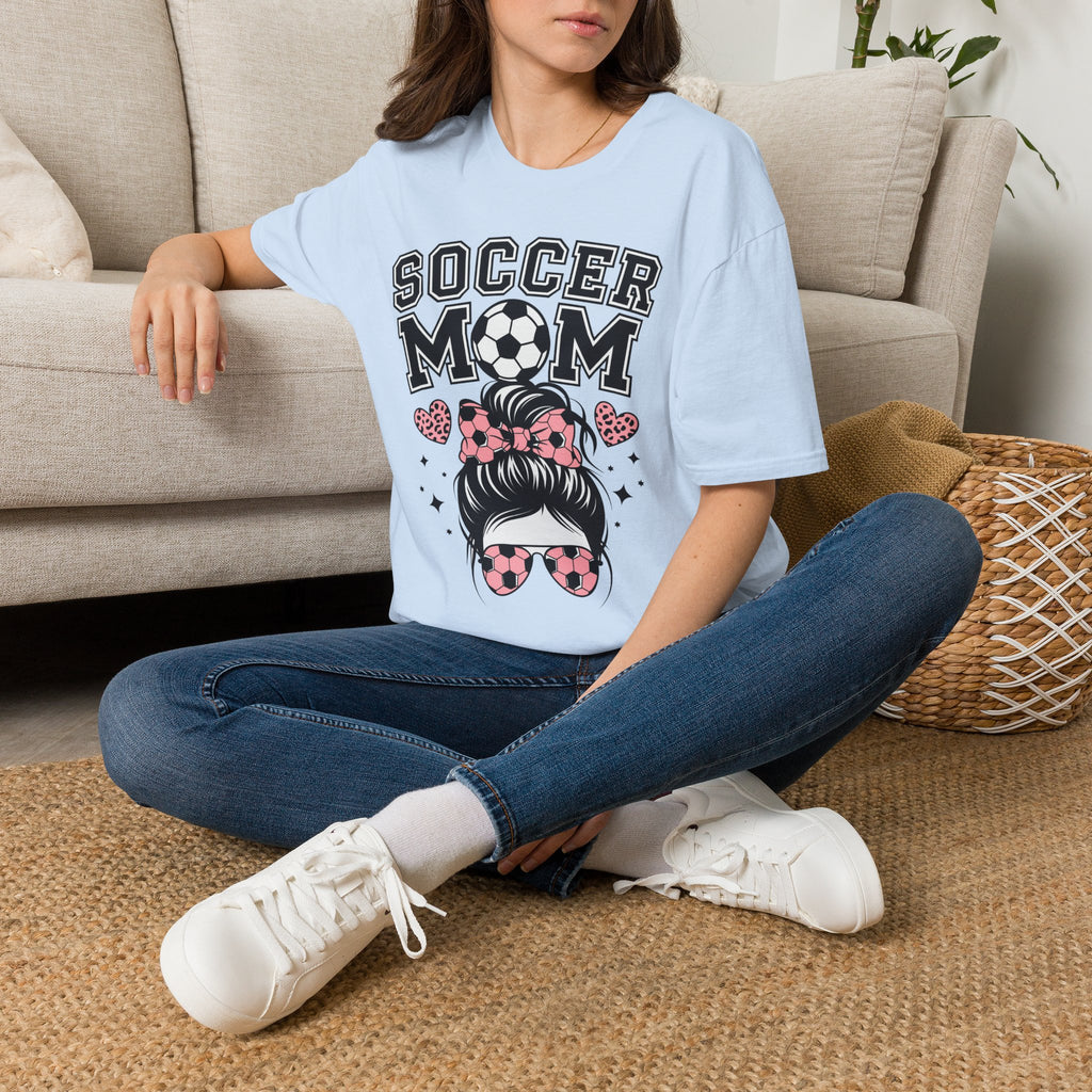 Soccer Mom Hair in Bun - Softstyle T-Shirt