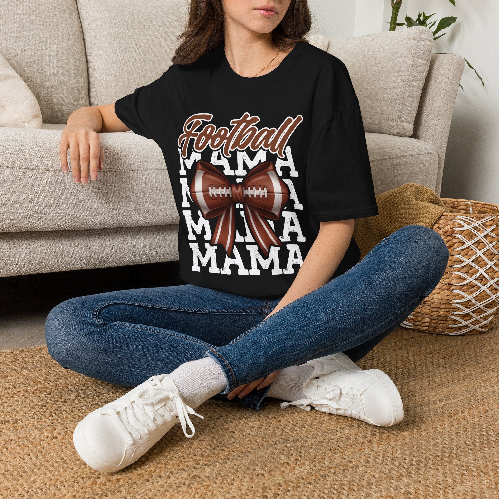 Football Mama x4 - Softstyle T-Shirt