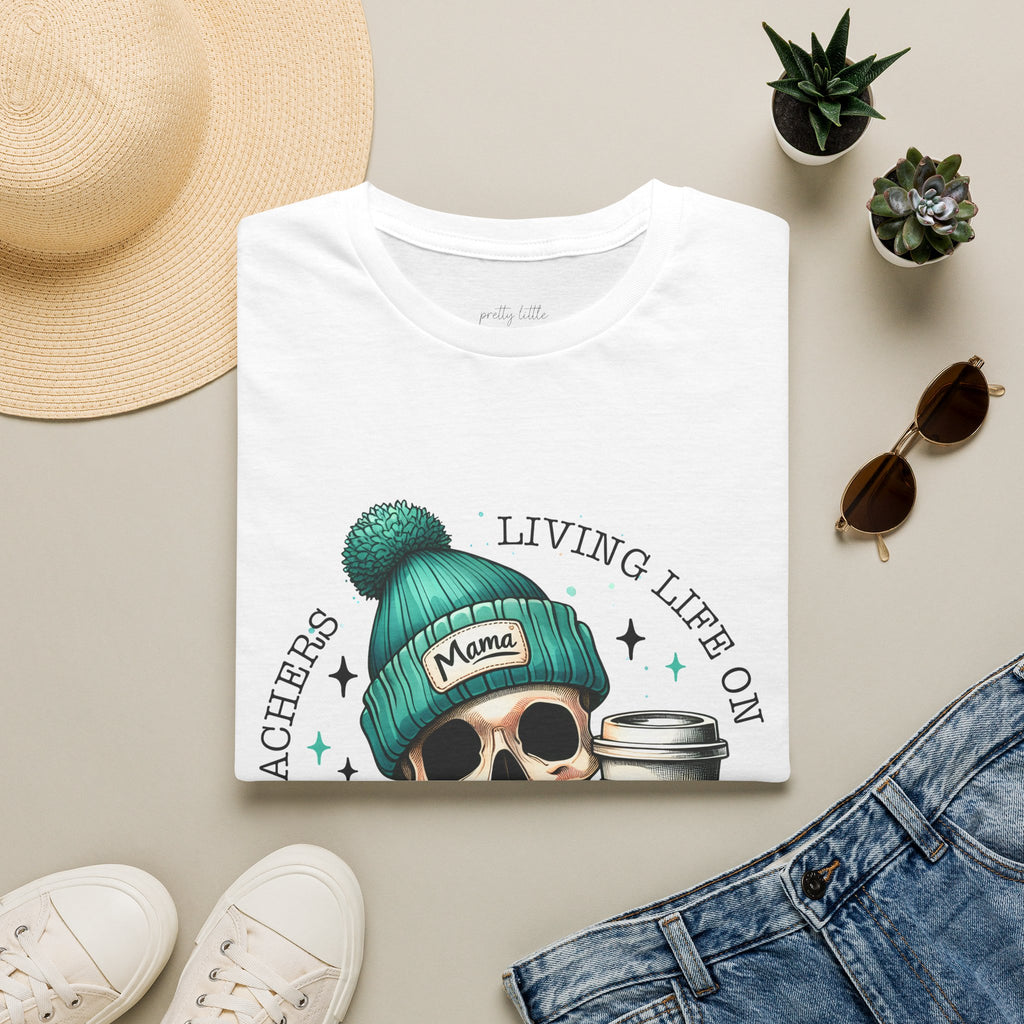 Skull Coffee Baseball Tee - "Living Life On The"