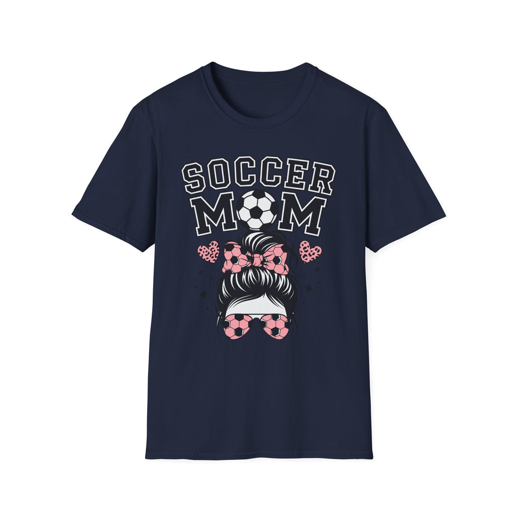 Soccer Mom Hair in Bun - Softstyle T-Shirt