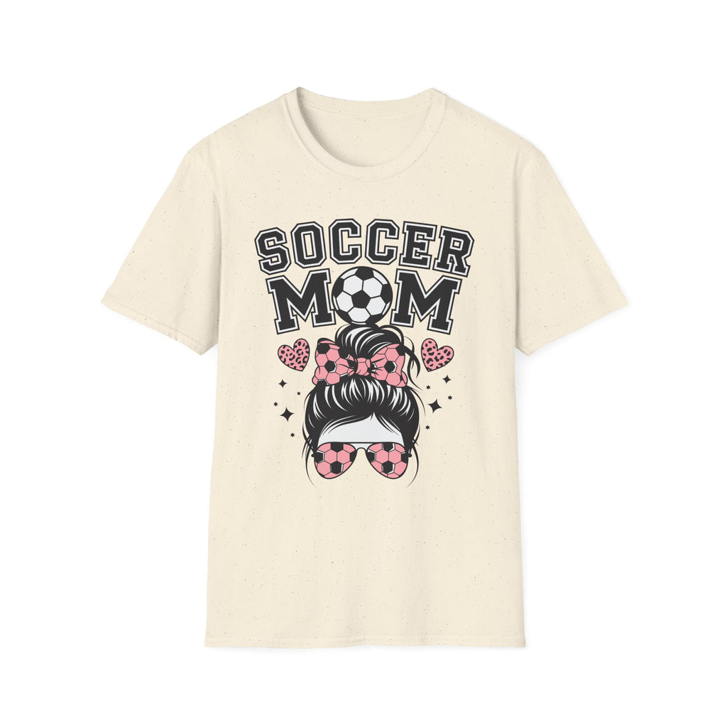 Soccer Mom Hair in Bun - Softstyle T-Shirt