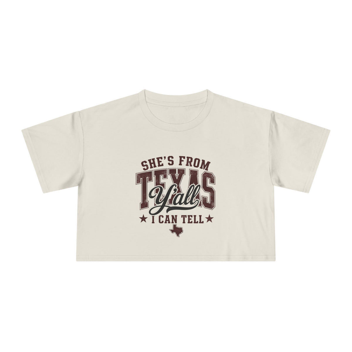 She’s From Texas - Maroon Crop Tee