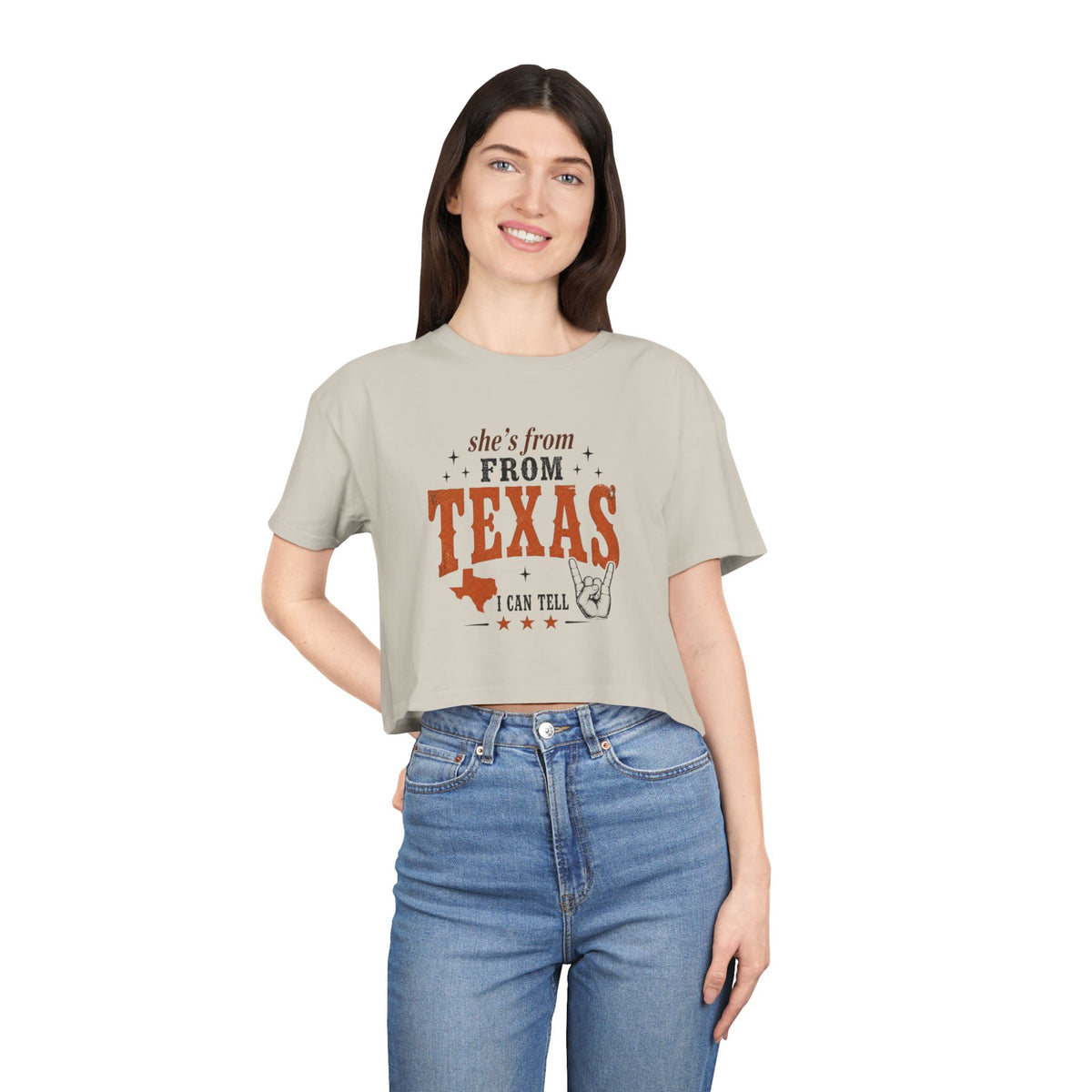 She’s From Texas - Texas Style Crop Tee