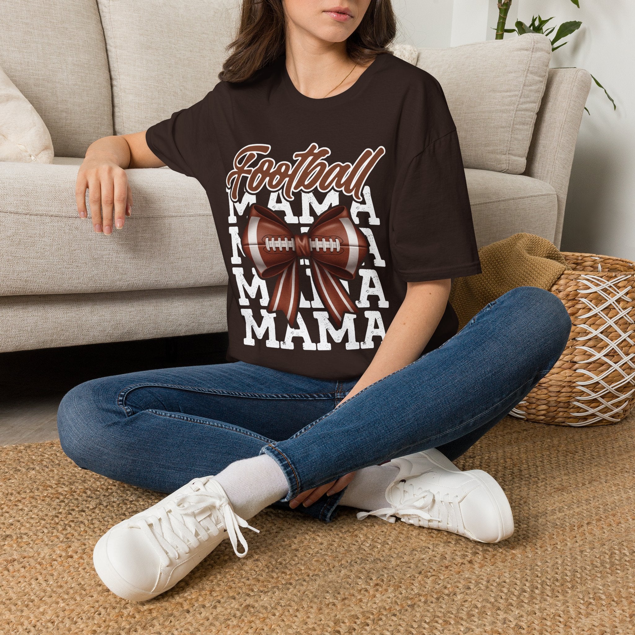 Football Mama x4 - Softstyle T-Shirt