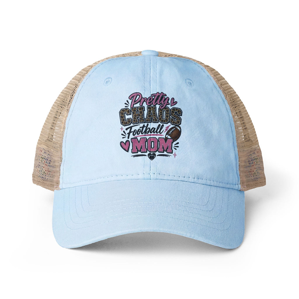Pretty Chaos Football Mom Mesh Hat