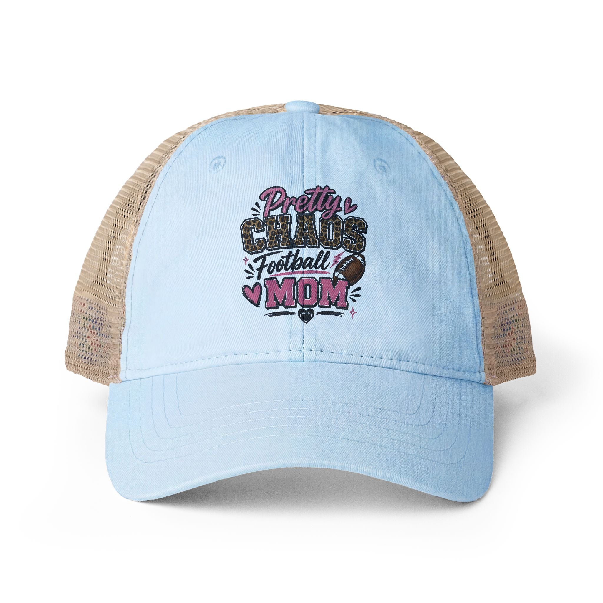 Pretty Chaos Football Mom Mesh Hat