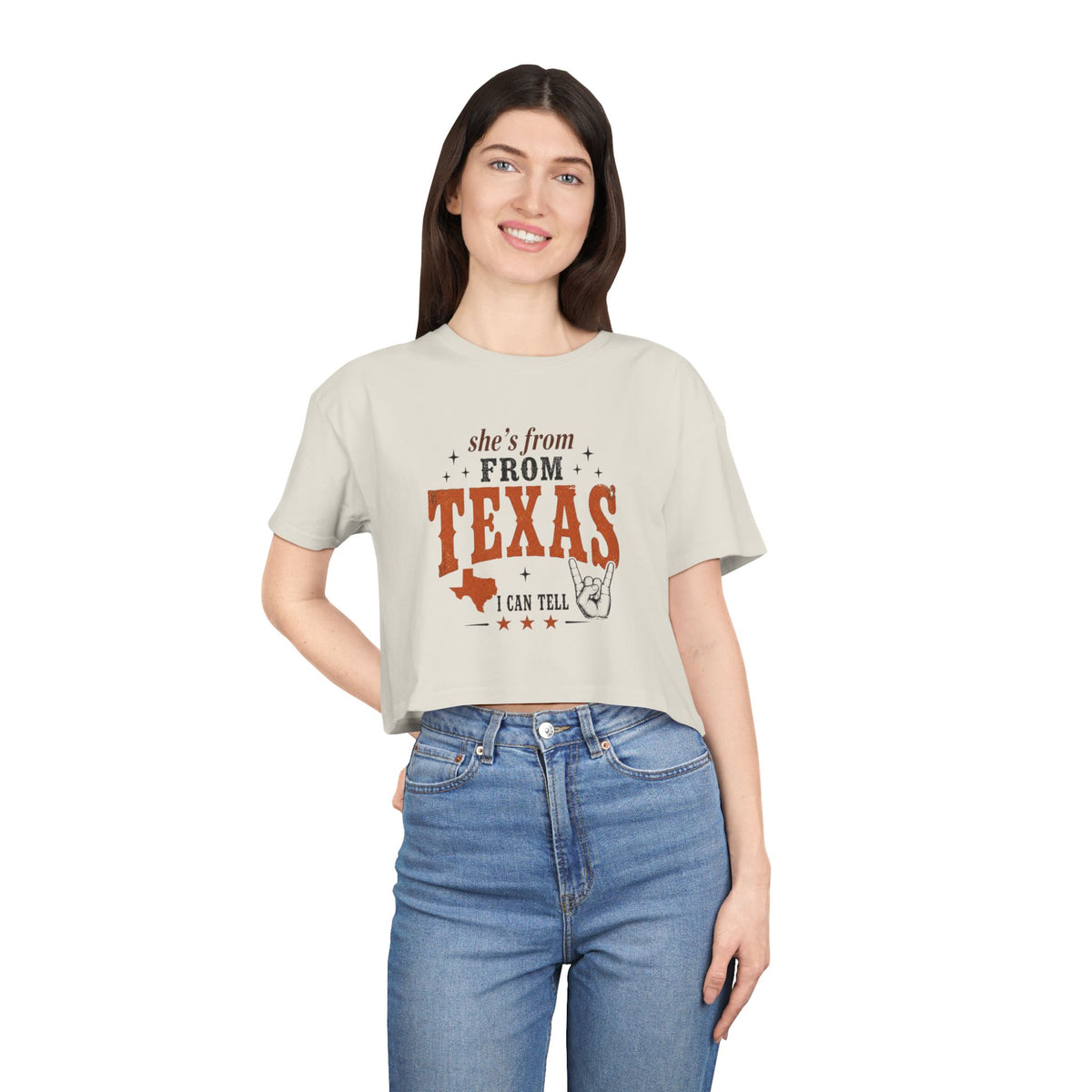 She’s From Texas - Texas Style Crop Tee