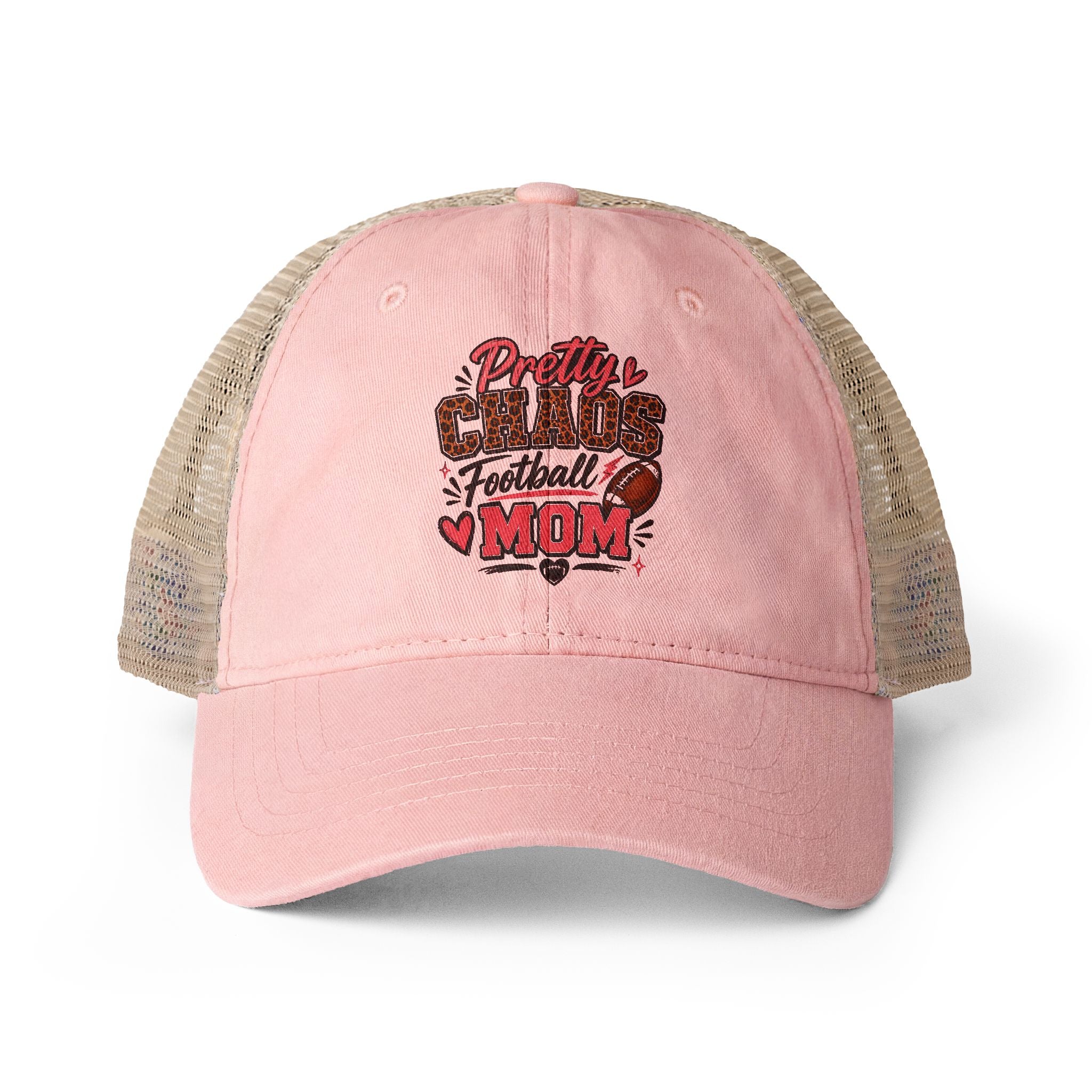 Pretty Chaos Football Mom Mesh Hat