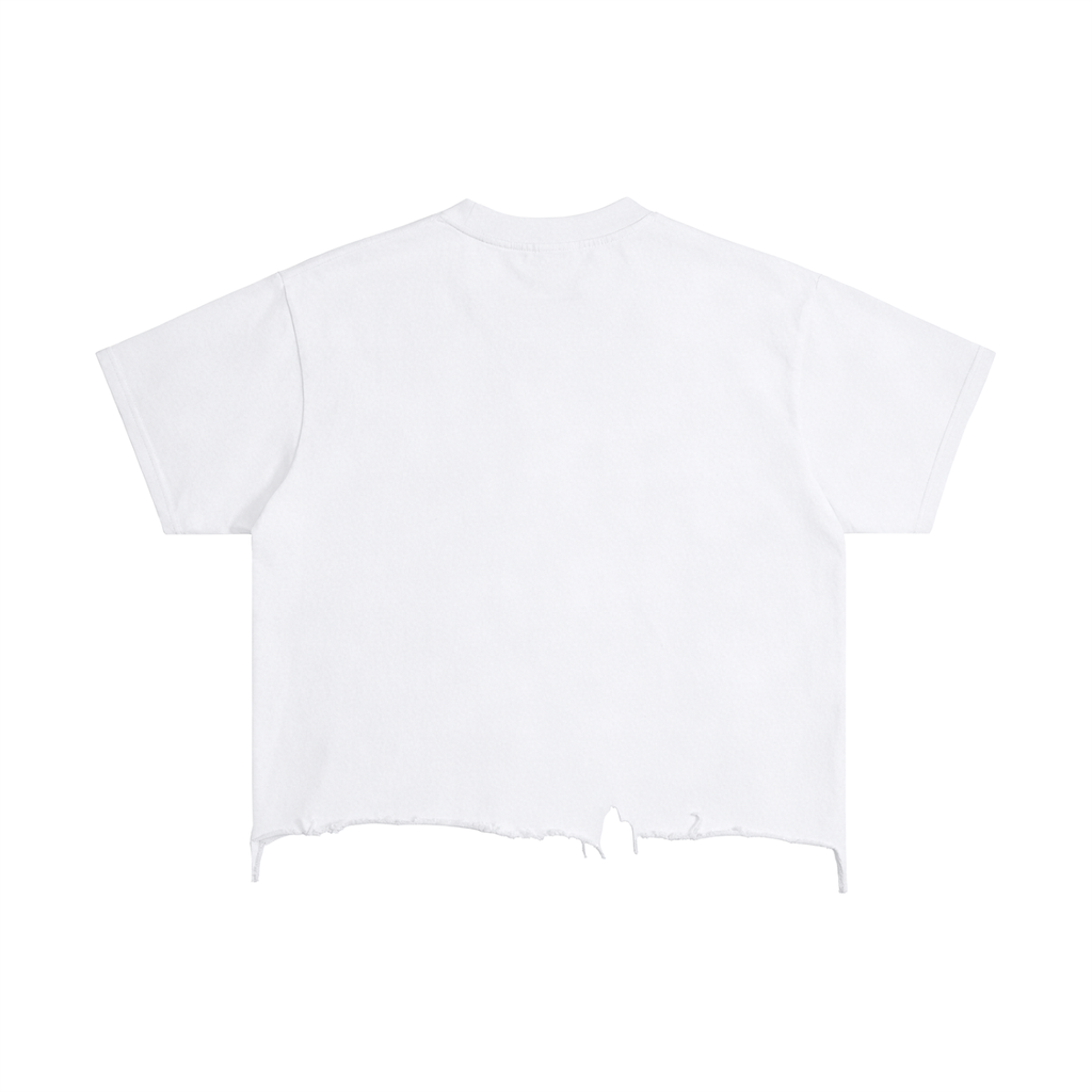 Just A Mama - Vintage Wash Boxy Distressed Hem T-Shirt