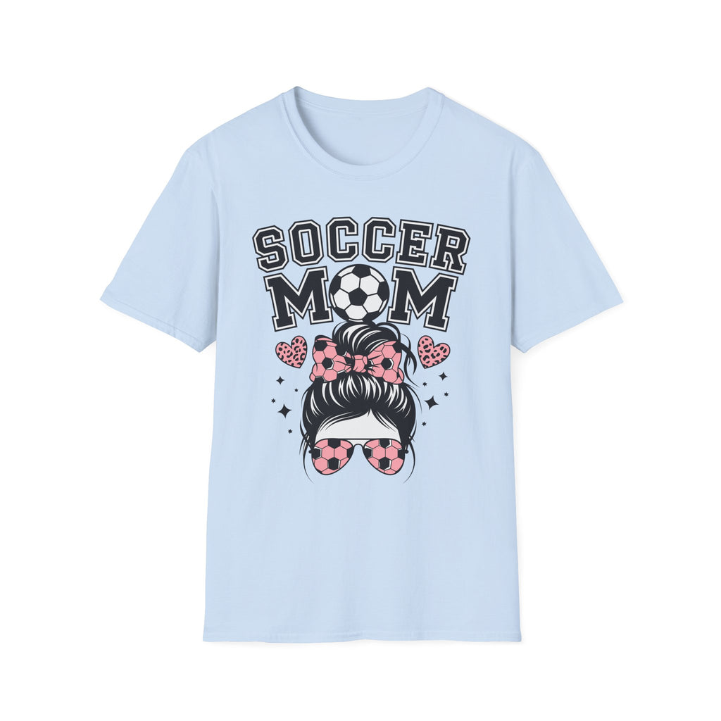 Soccer Mom Hair in Bun - Softstyle T-Shirt