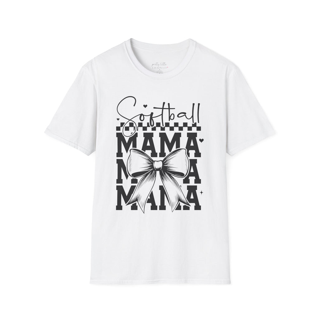 Bow tie Softball Mama - Softstyle T-Shirt