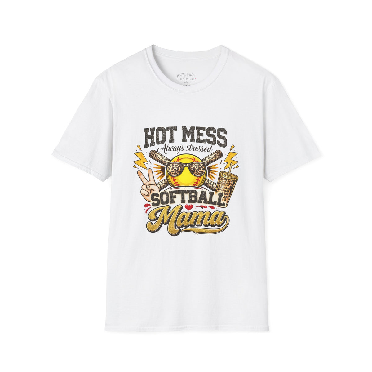 Hot Mess Softball Mama tee, view 4