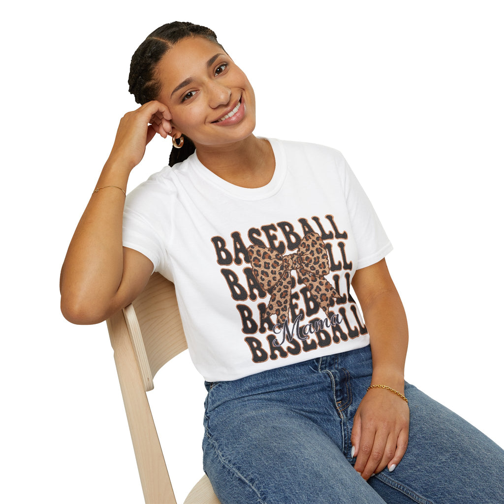 Baseball Bow tie - Unisex Softstyle T-Shirt