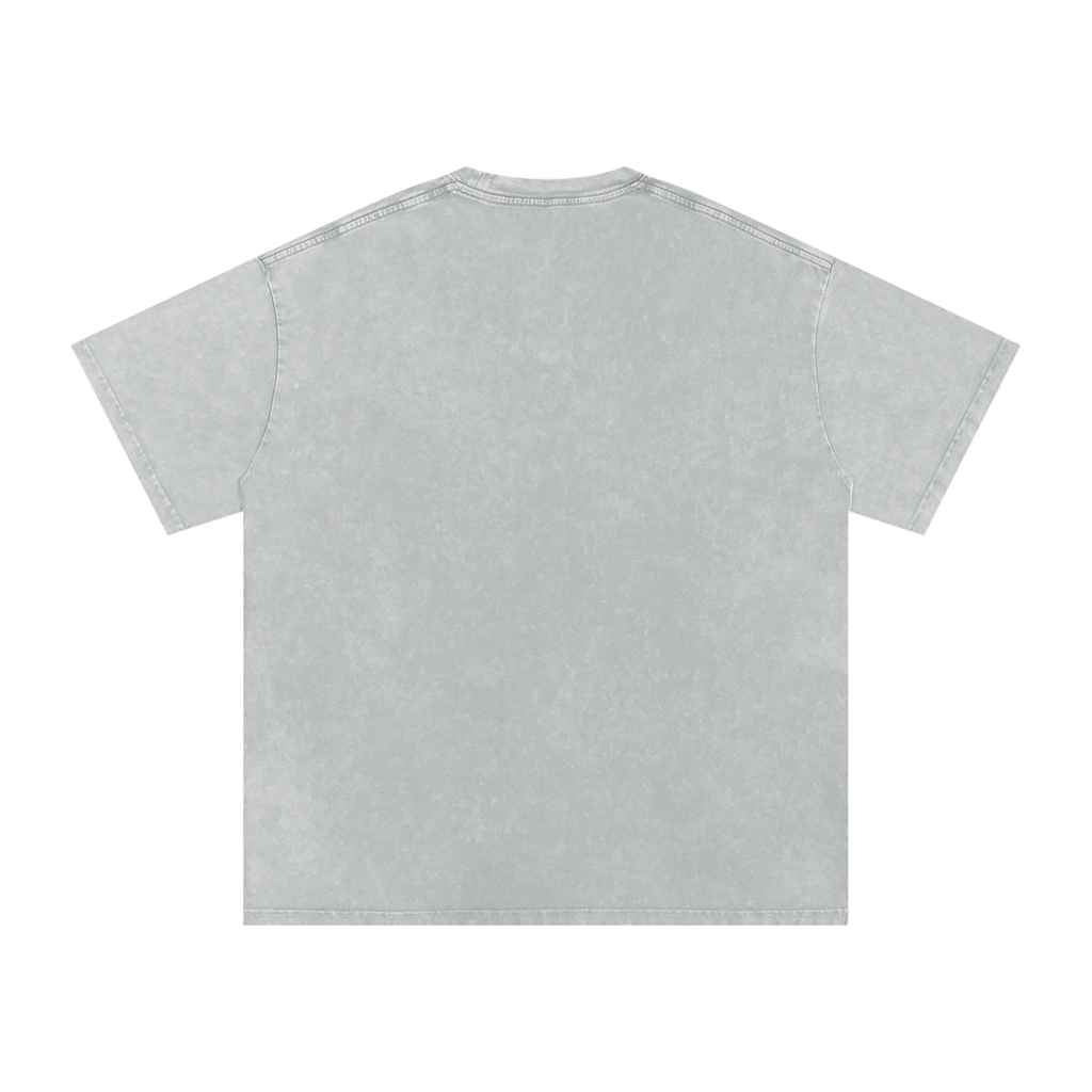 Pretty Chaos Football Mom- Snow Washed Oversized Cotton T-Shirt