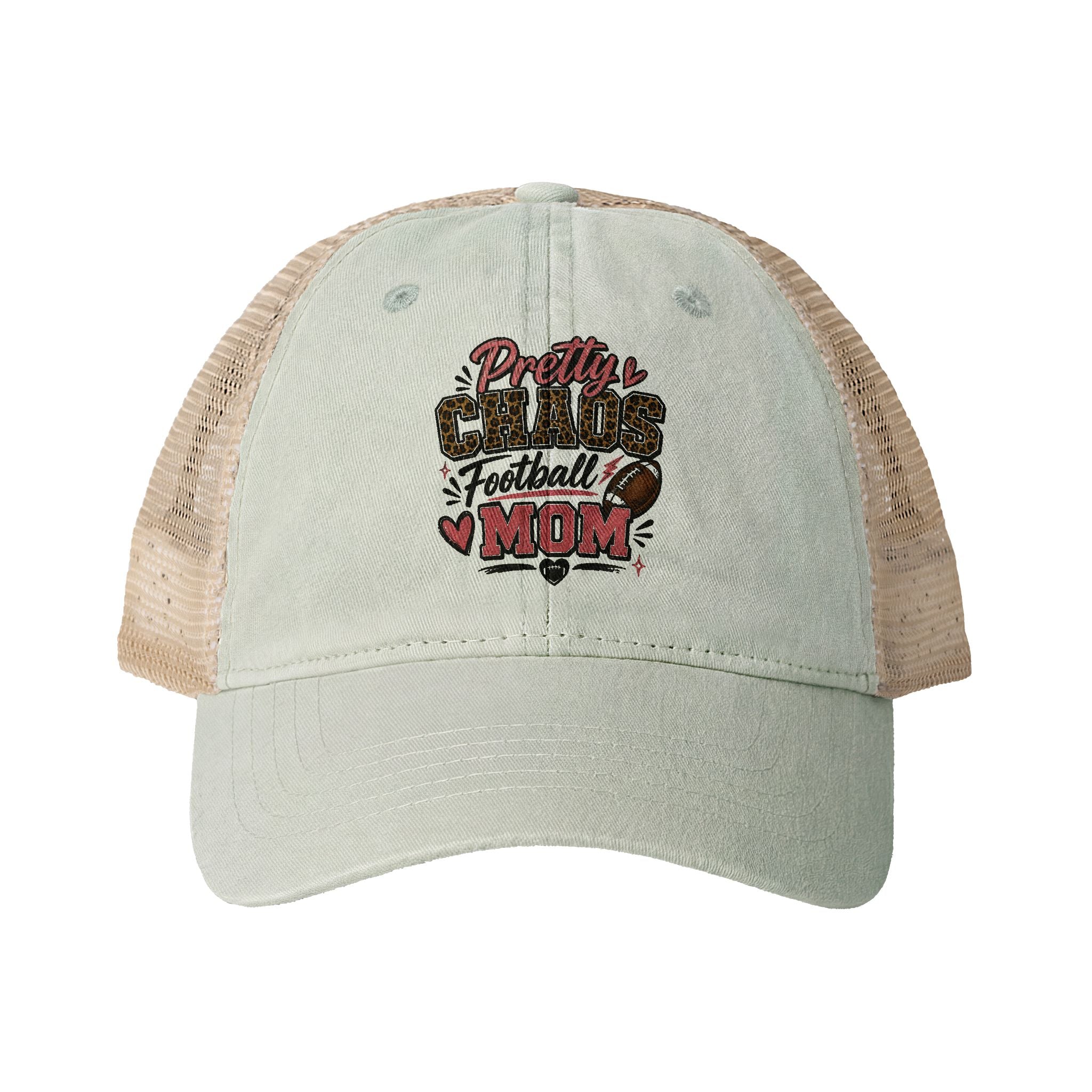 Pretty Chaos Football Mom Mesh Hat