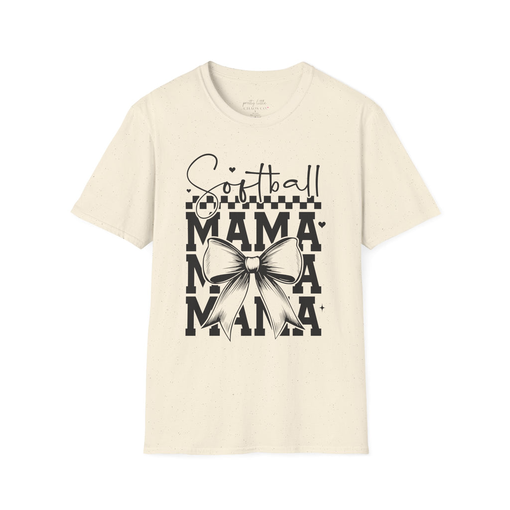 Bow tie Softball Mama - Softstyle T-Shirt