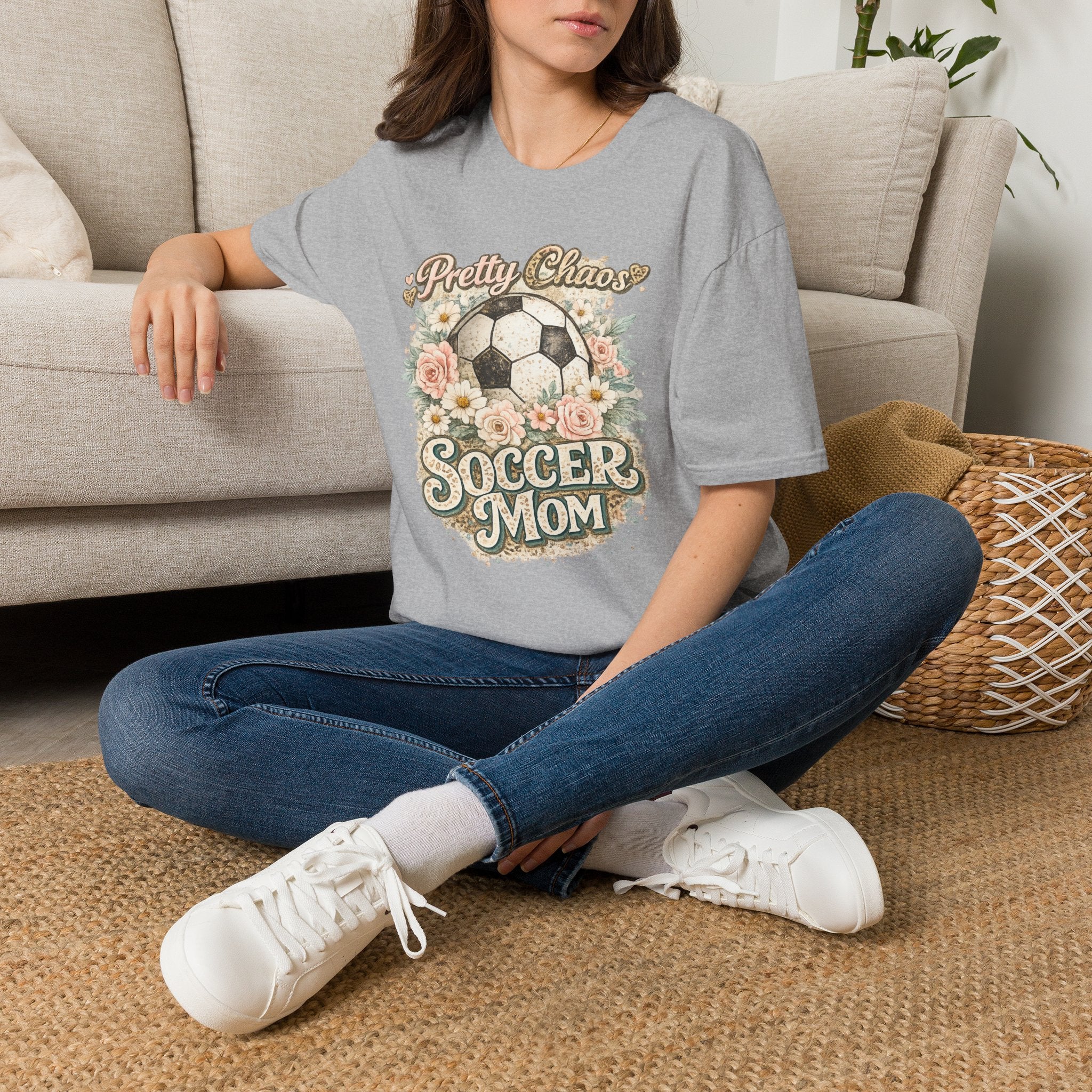 Pretty Chaos Soccer Mom - Softstyle T-Shirt