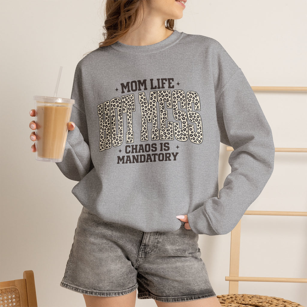 Mom Life Hot Mess - Heavy Blend™ Crewneck Sweatshirt