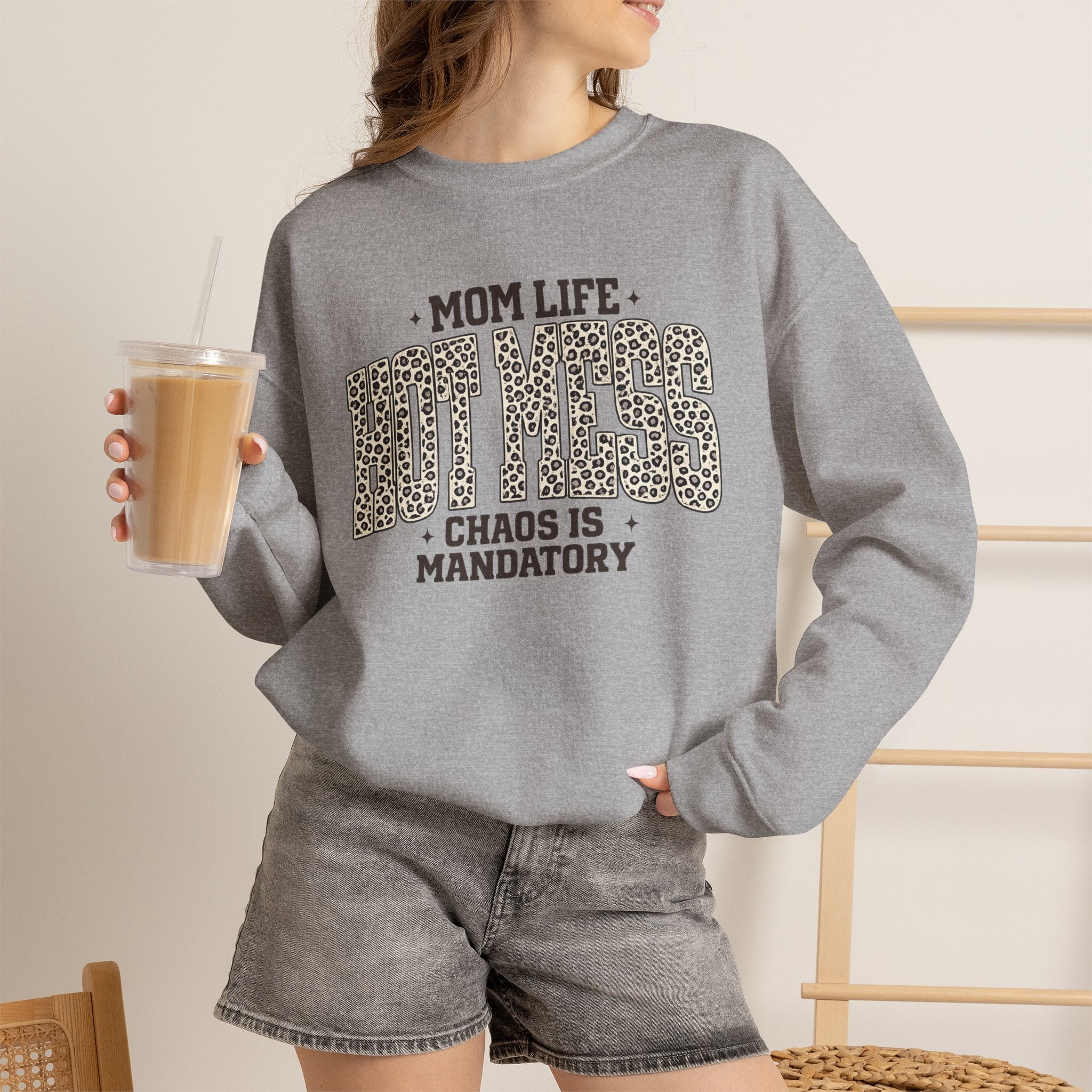Mom Life Hot Mess - Heavy Blend™ Crewneck Sweatshirt