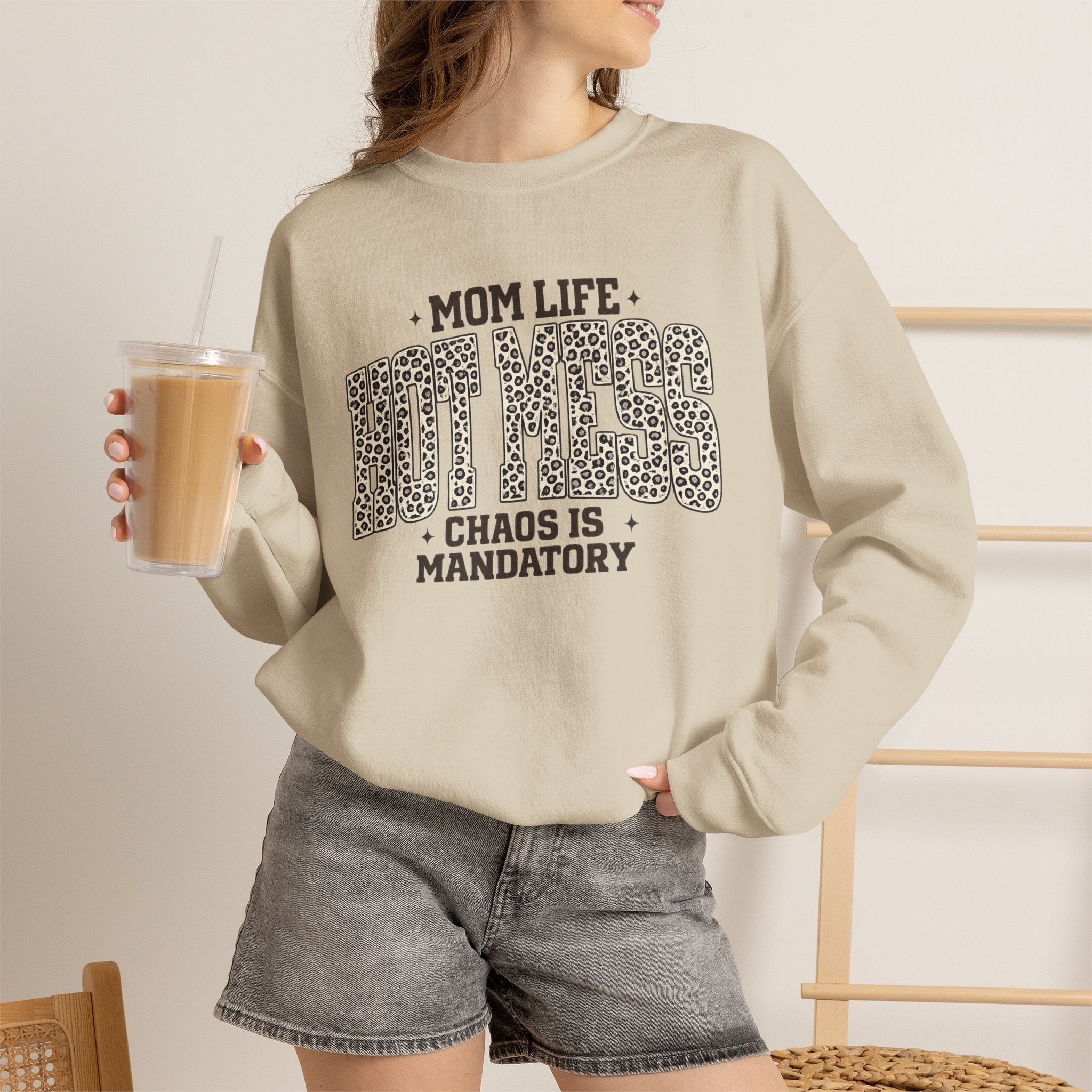 Mom Life Hot Mess - Heavy Blend™ Crewneck Sweatshirt