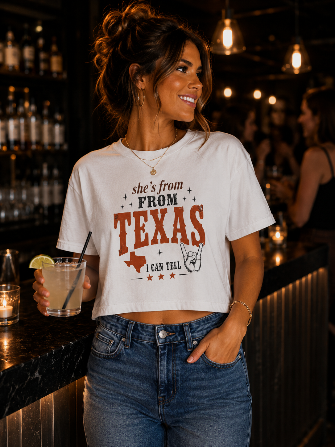 She’s From Texas - Texas Style Crop Tee