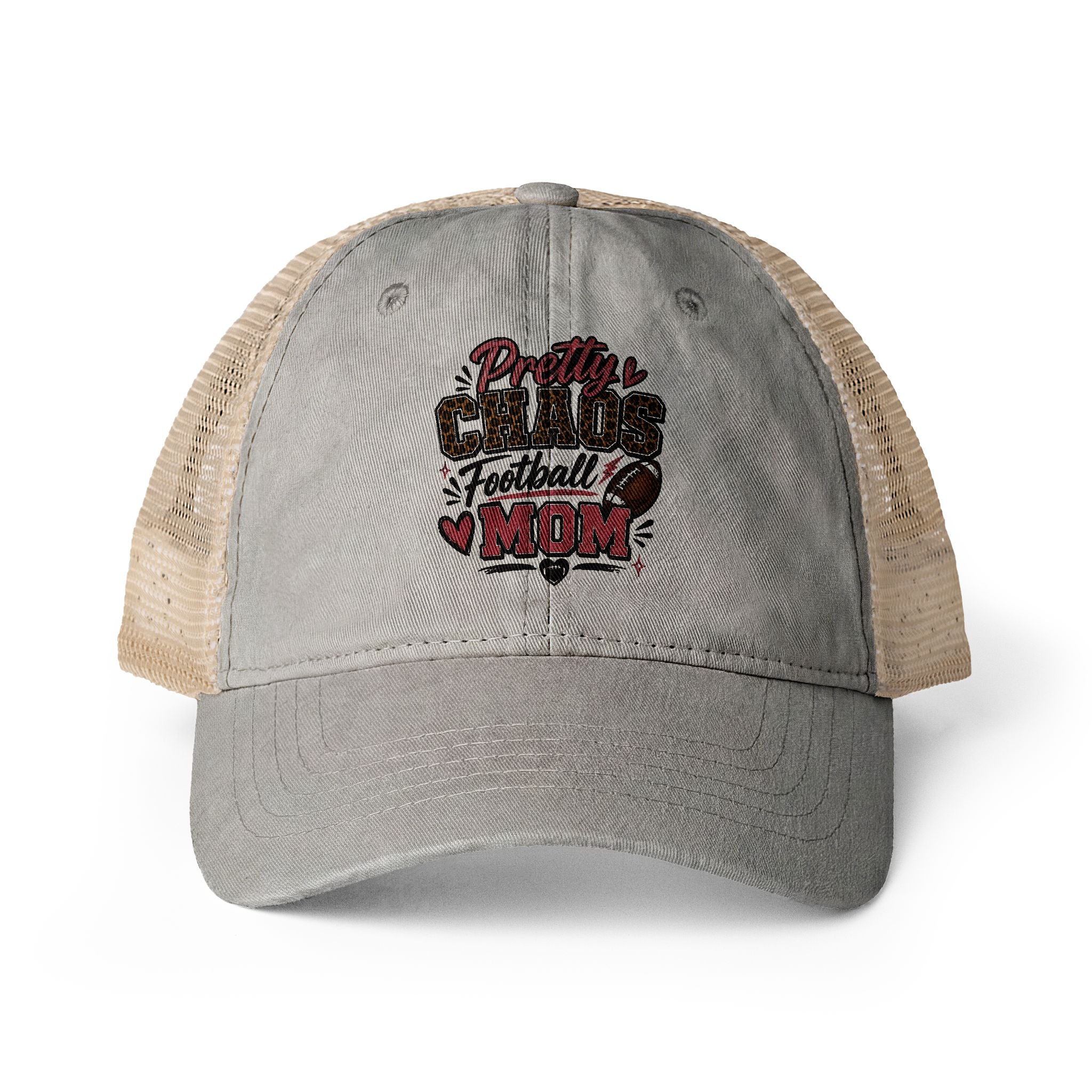 Pretty Chaos Football Mom Mesh Hat