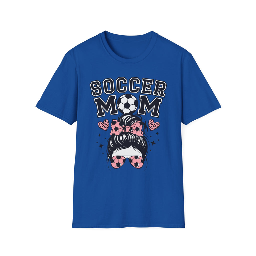 Soccer Mom Hair in Bun - Softstyle T-Shirt