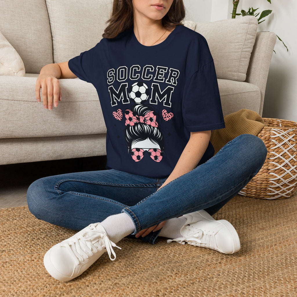 Soccer Mom Hair in Bun - Softstyle T-Shirt