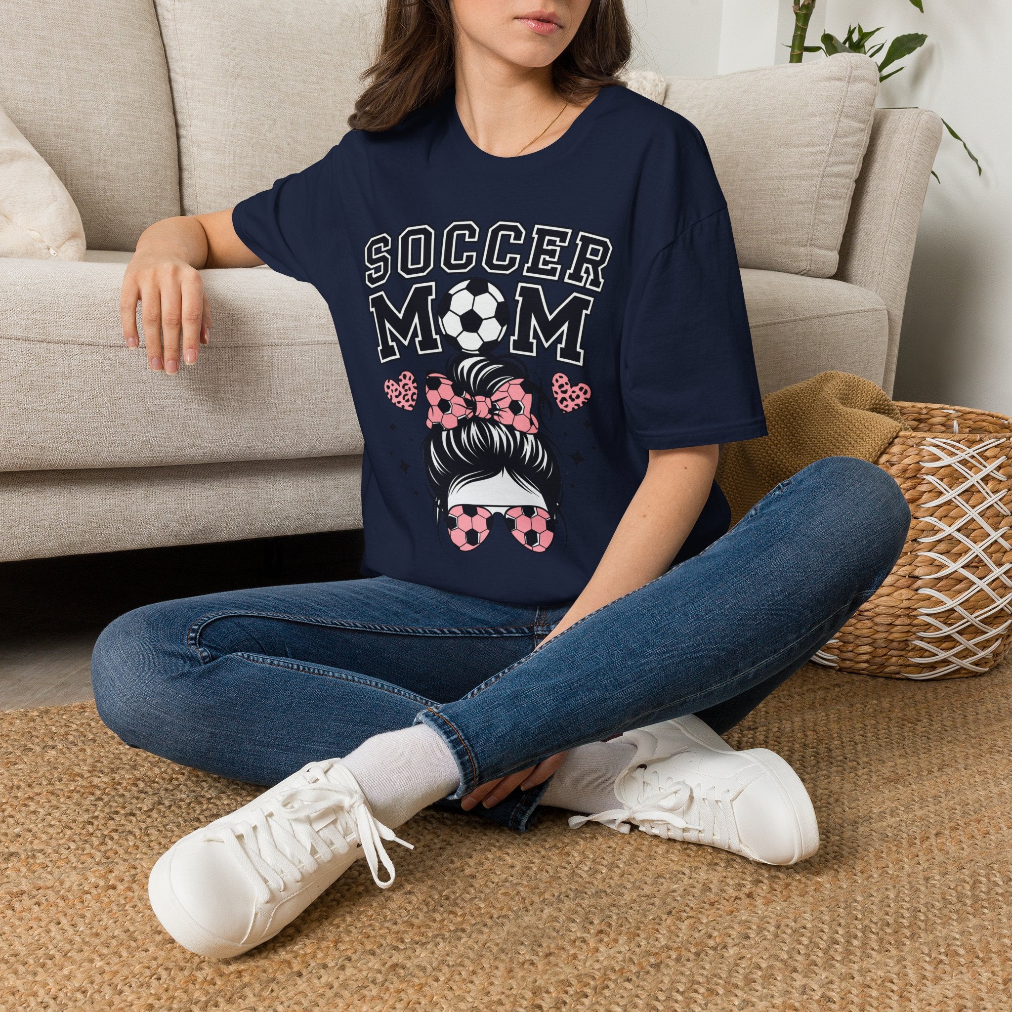 Soccer Mom Hair in Bun - Softstyle T-Shirt