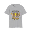 Hot mess softball momma - Softstyle T-Shirt