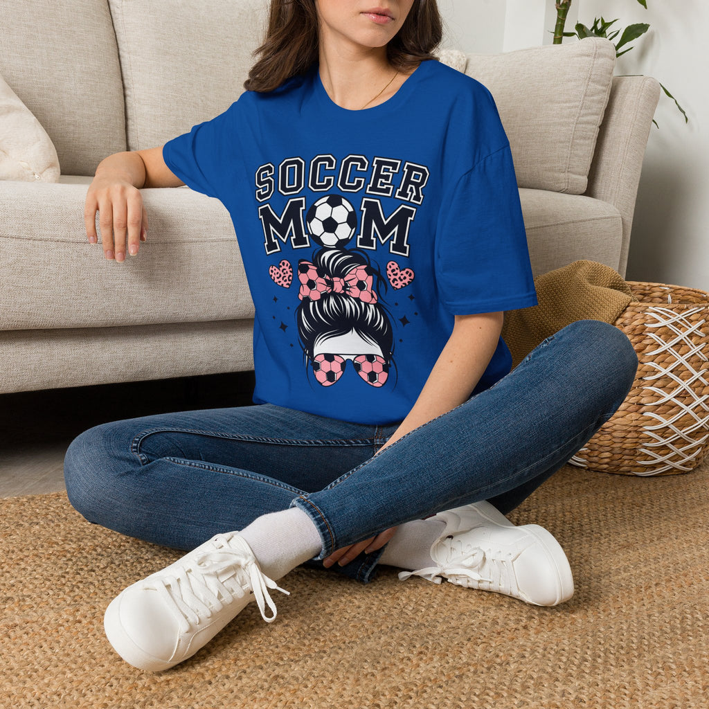 Soccer Mom Hair in Bun - Softstyle T-Shirt