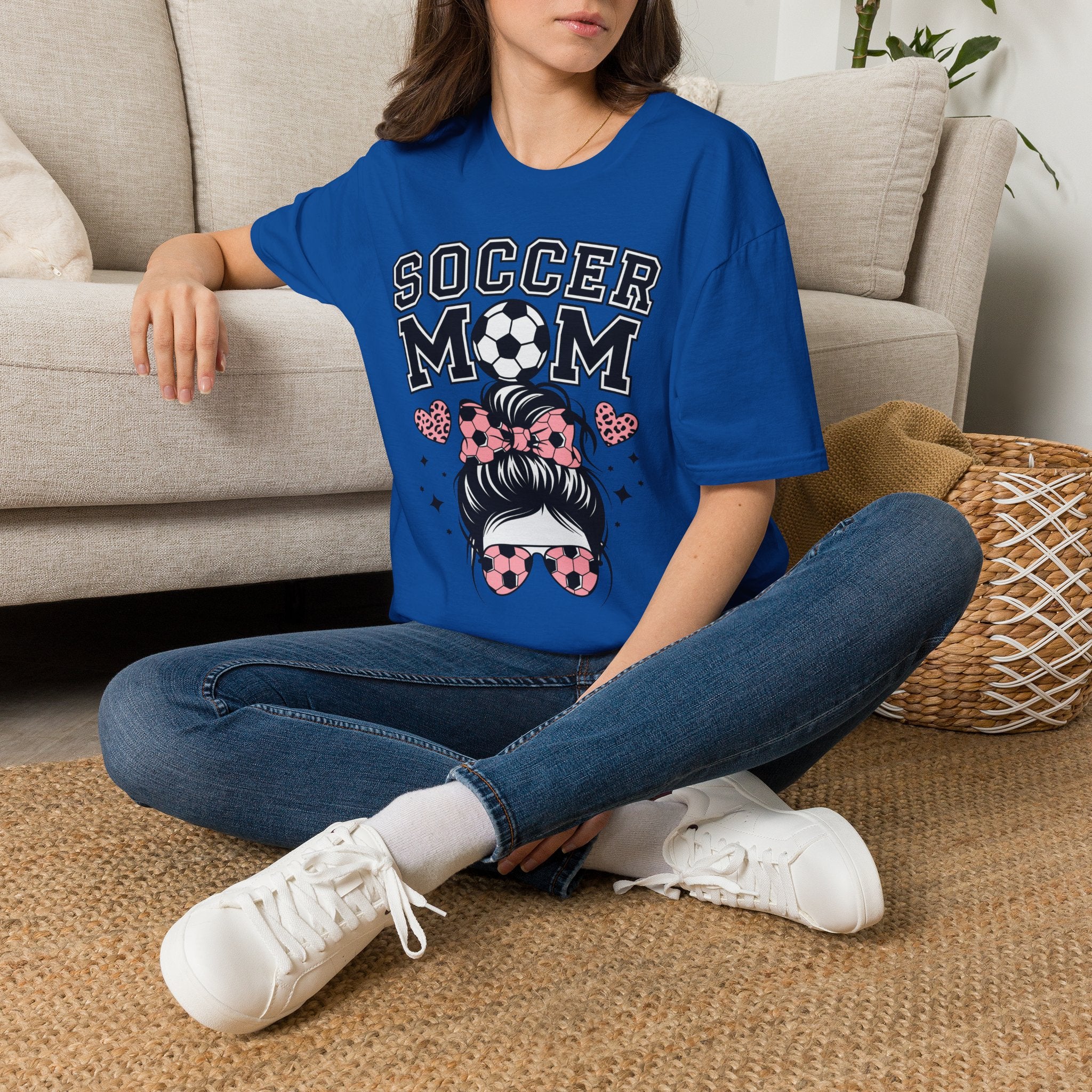 Soccer Mom Hair in Bun - Softstyle T-Shirt