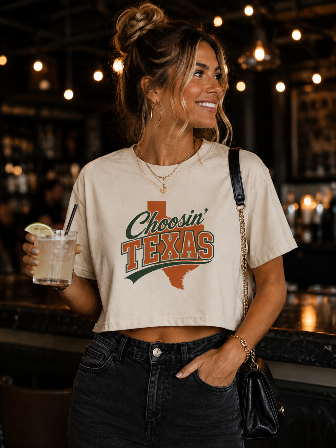 Choosin Texas - Crop Tee