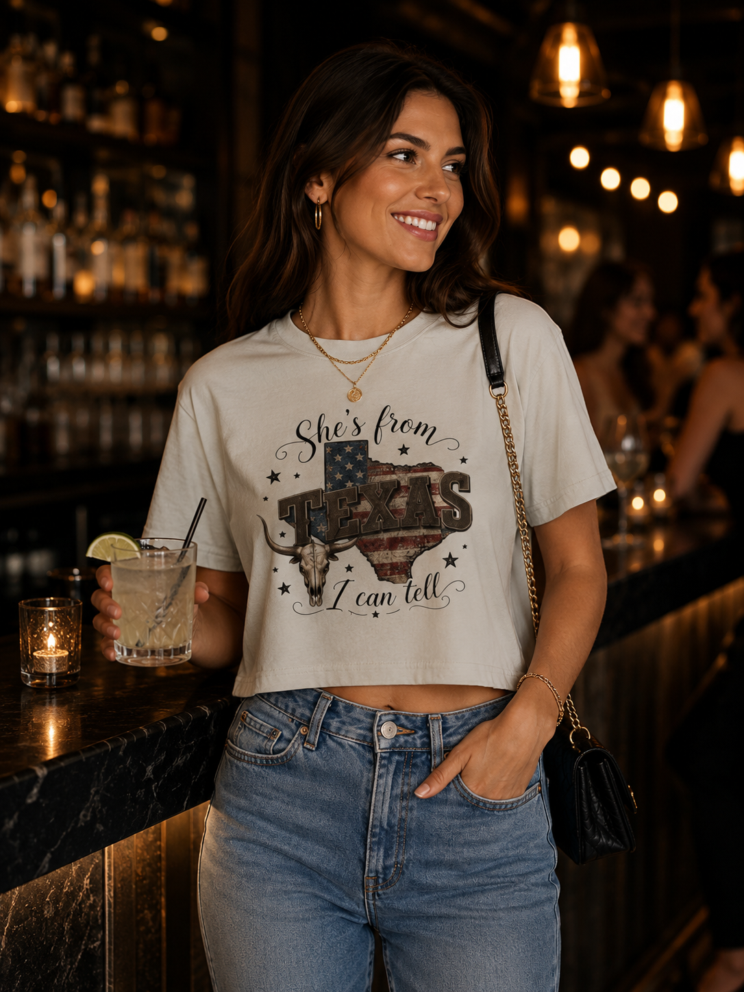 Shes From Texas - Women's Crop Tee