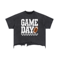 GAME DAY - Vintage Wash Boxy Distressed Hem T-Shirt