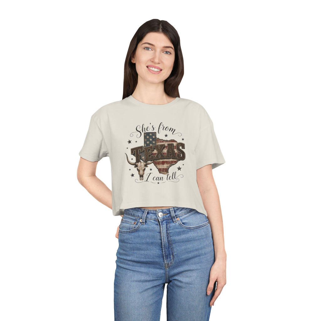 She’s from Texas - Vintage Crop Tee