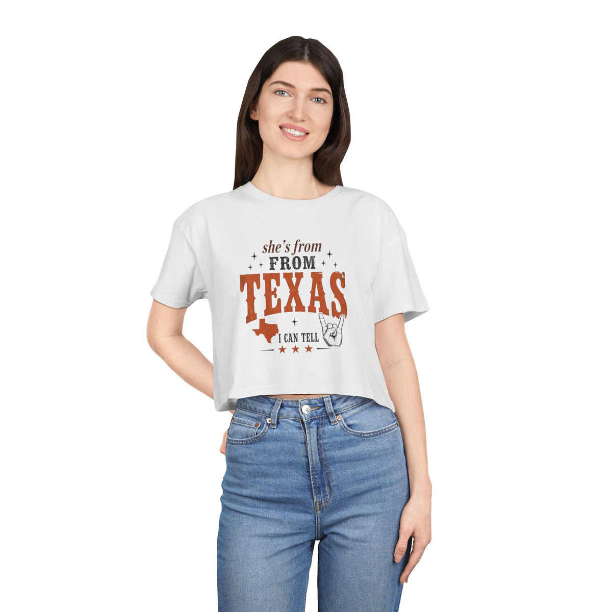 She’s From Texas - Texas Style Crop Tee