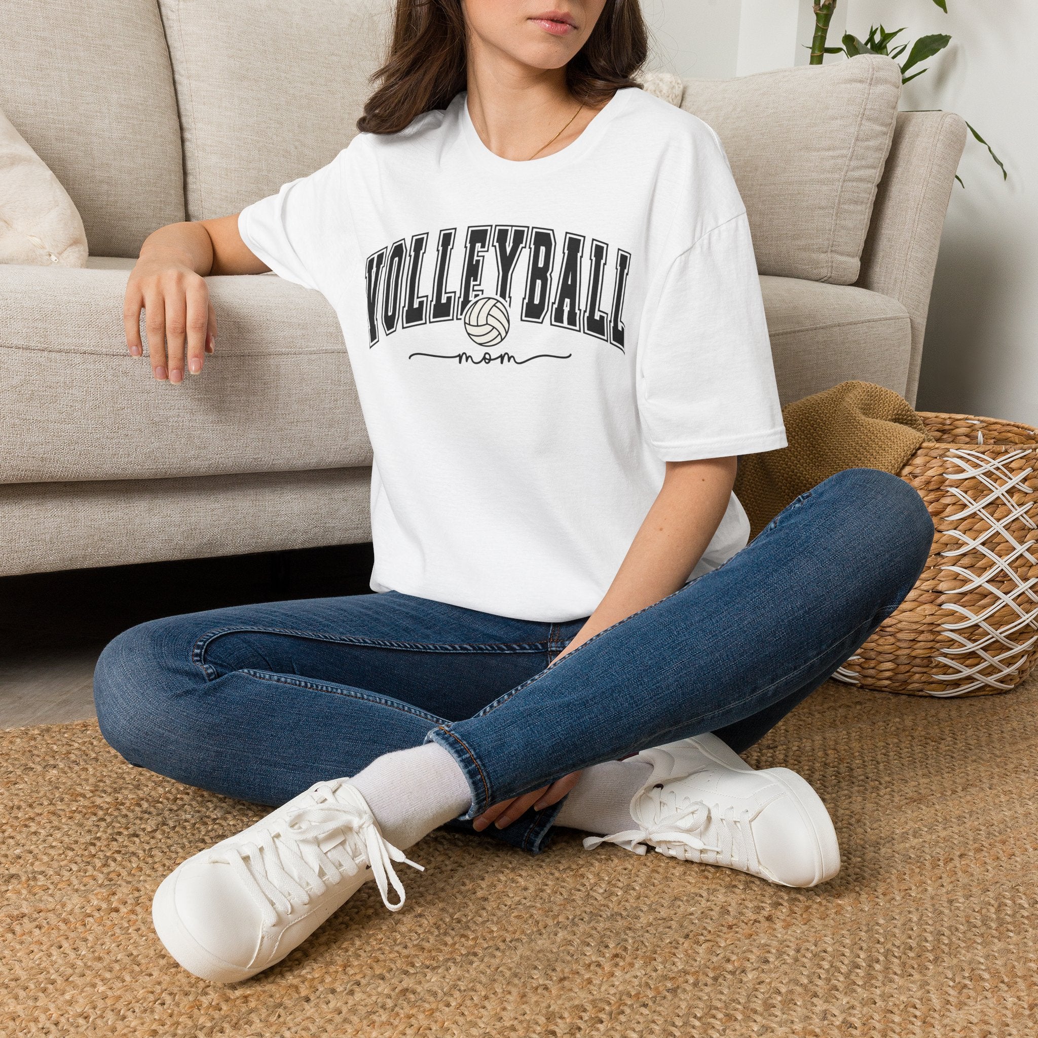 Volleyball Mom - White Softstyle T-Shirt