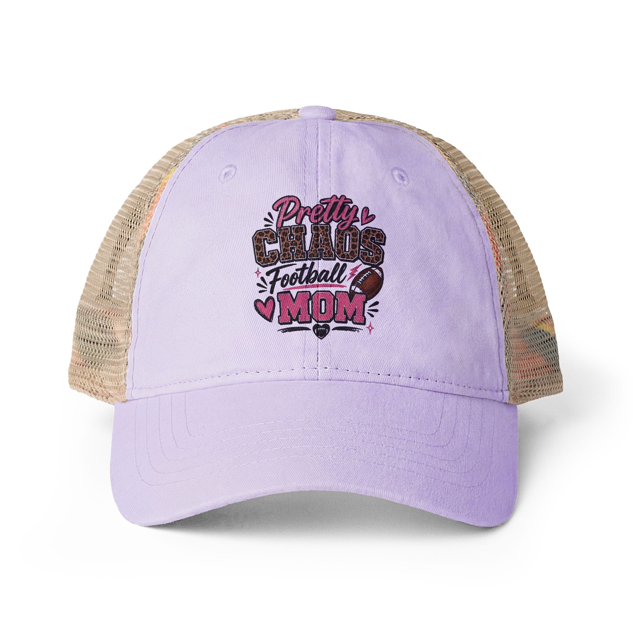 Pretty Chaos Football Mom Mesh Hat