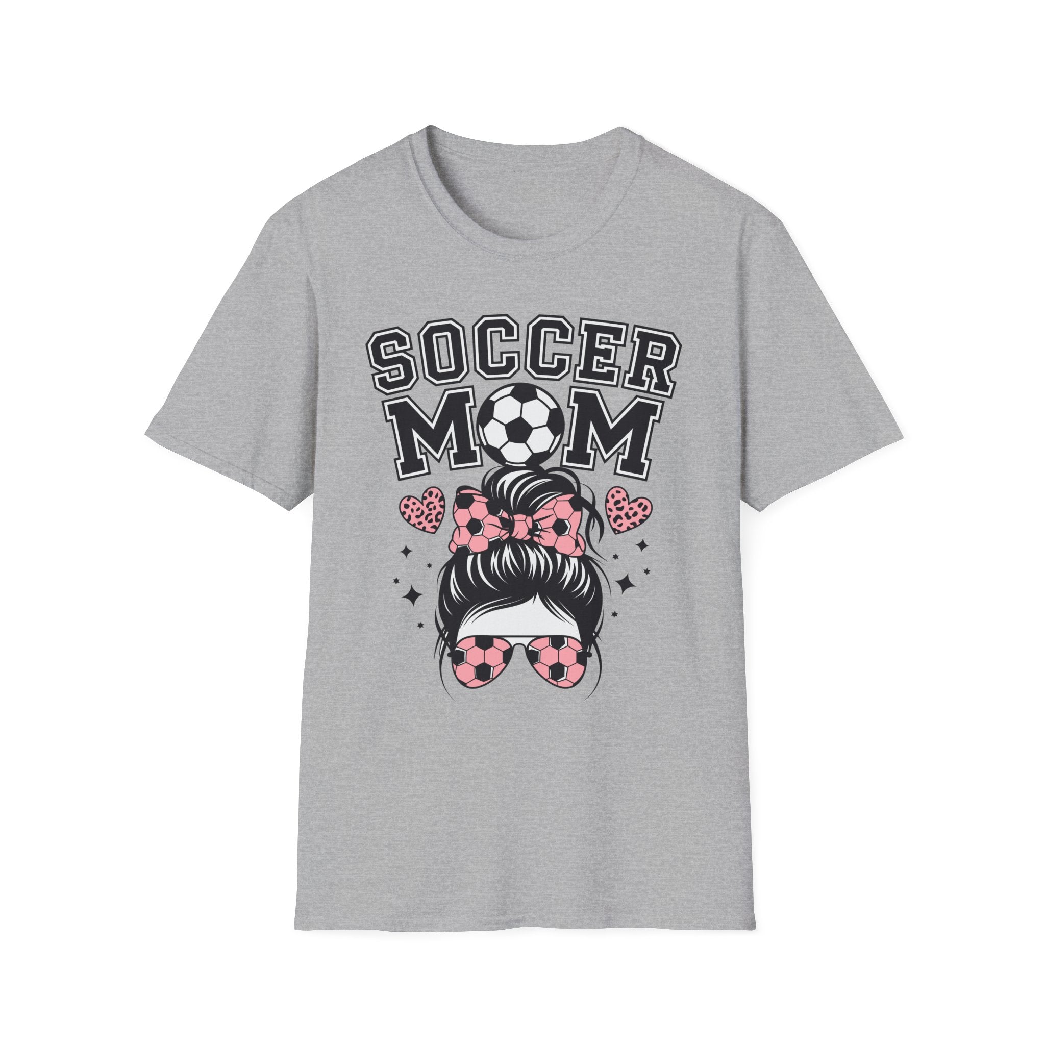 Soccer Mom Hair in Bun - Softstyle T-Shirt