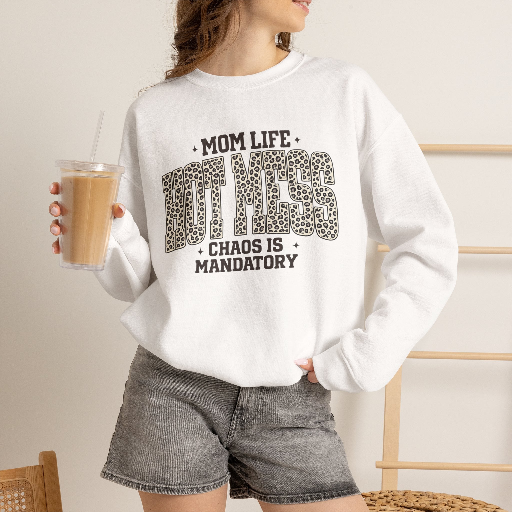 Mom Life Hot Mess - Heavy Blend™ Crewneck Sweatshirt