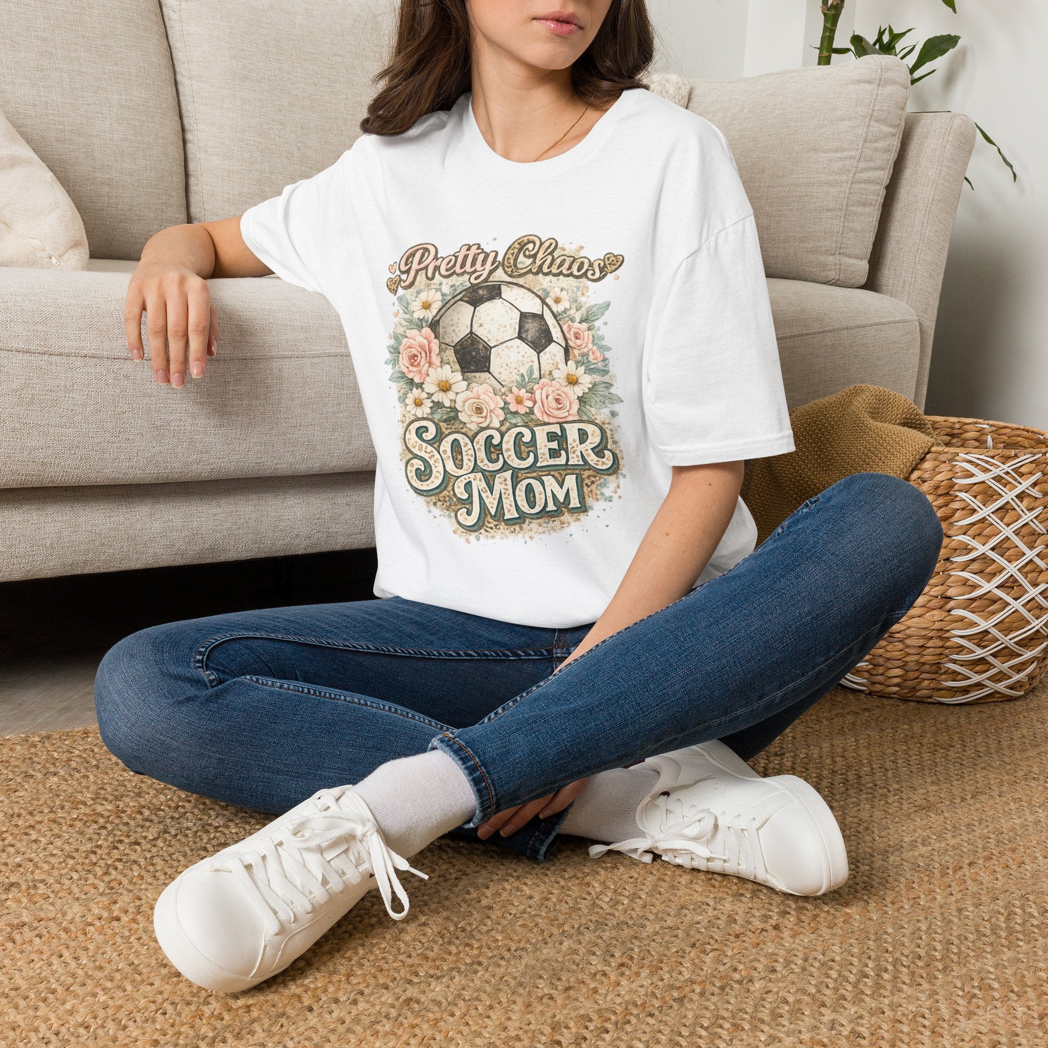 Pretty Chaos Soccer Mom - Softstyle T-Shirt