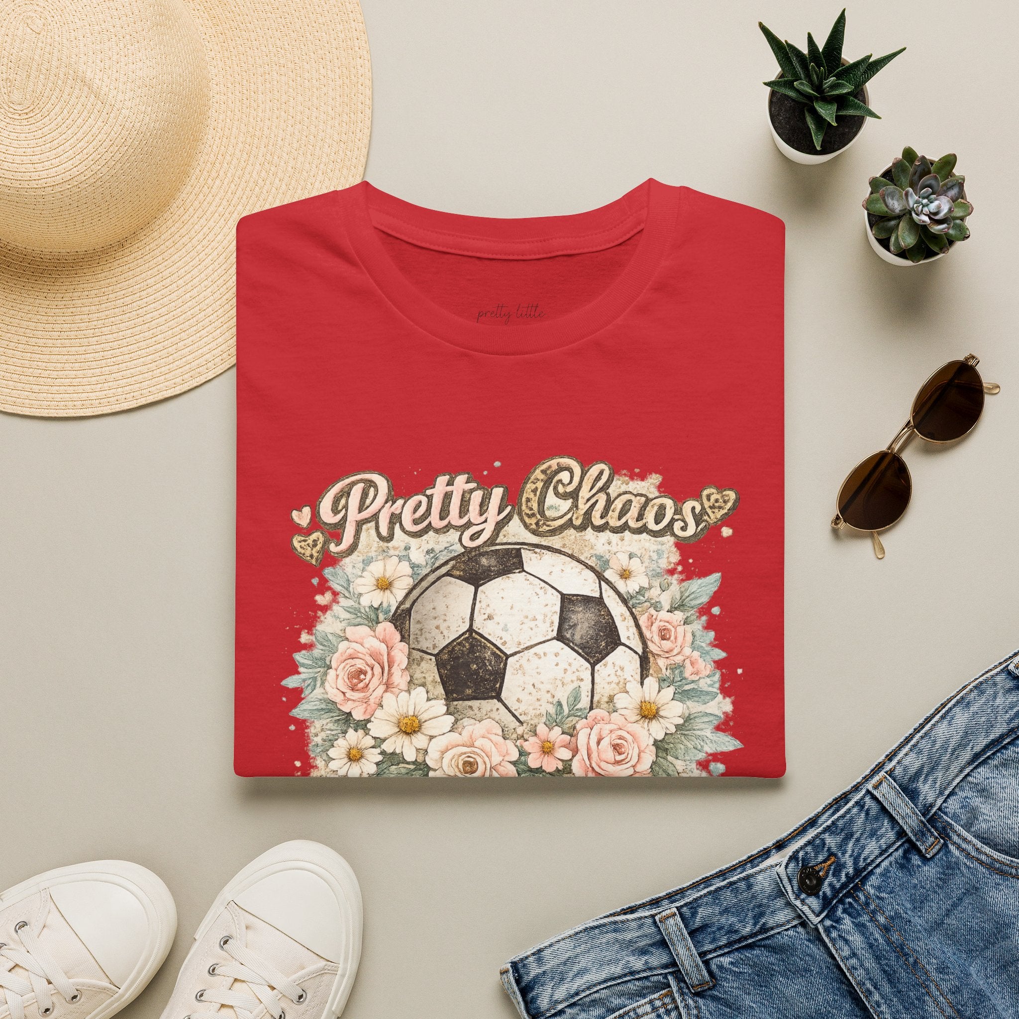 Pretty Chaos Soccer Mom - Softstyle T-Shirt