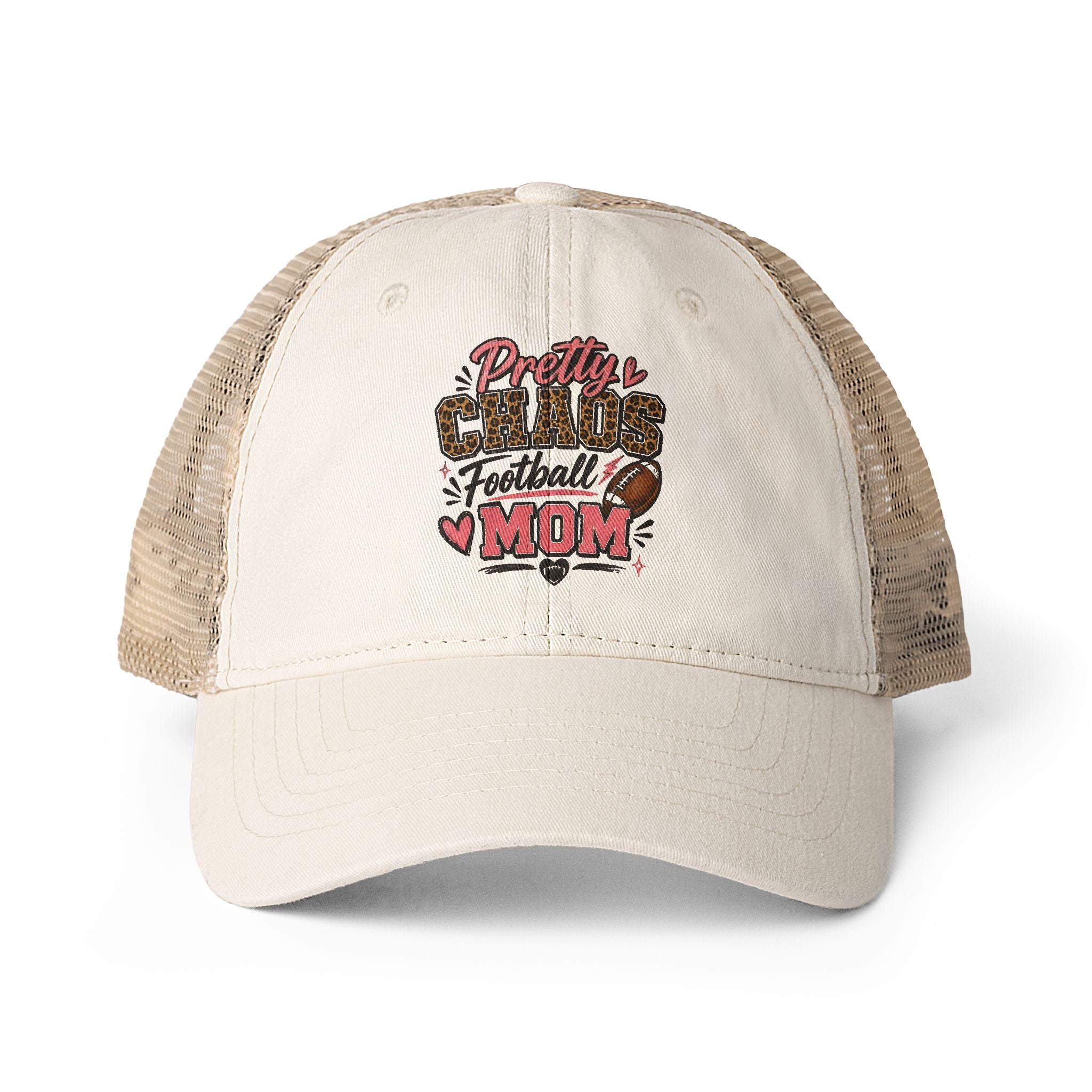 Pretty Chaos Football Mom Mesh Hat